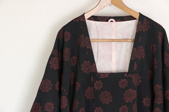 Vintage Kimono Coat, Black coat, Vintage Japanese