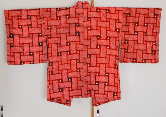 20-109 Vintage Japanese kimono Jacket /// Check R… - image 6