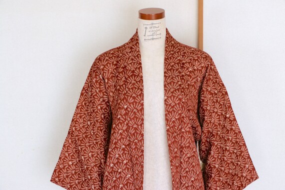 Vintage Japanese kimono Jacket /// Haori, brown H