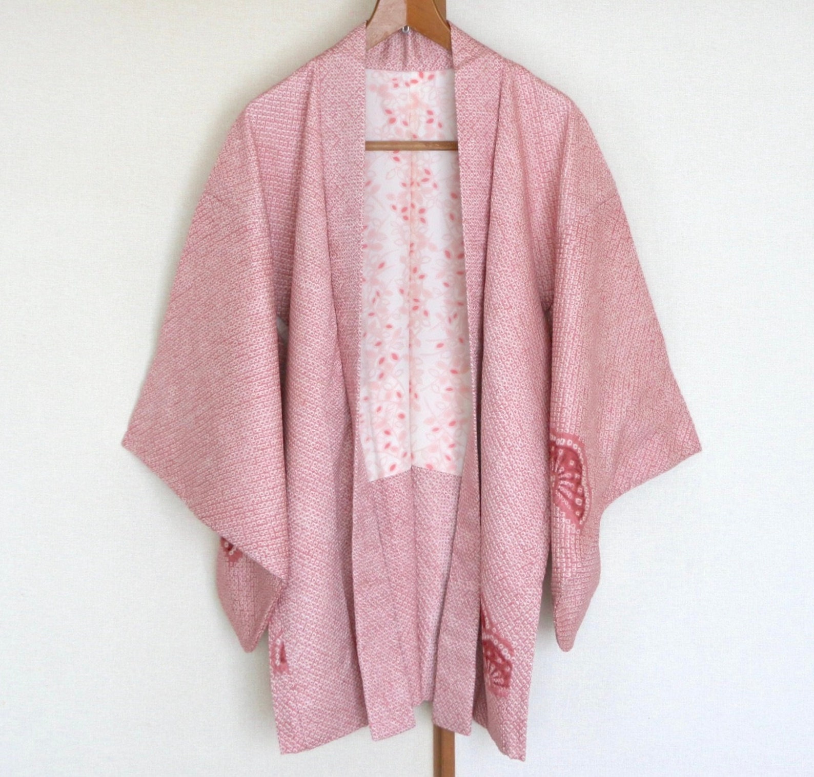 Vintage Japanese kimono Jacket /// Pink Kimono Haori silk | Etsy
