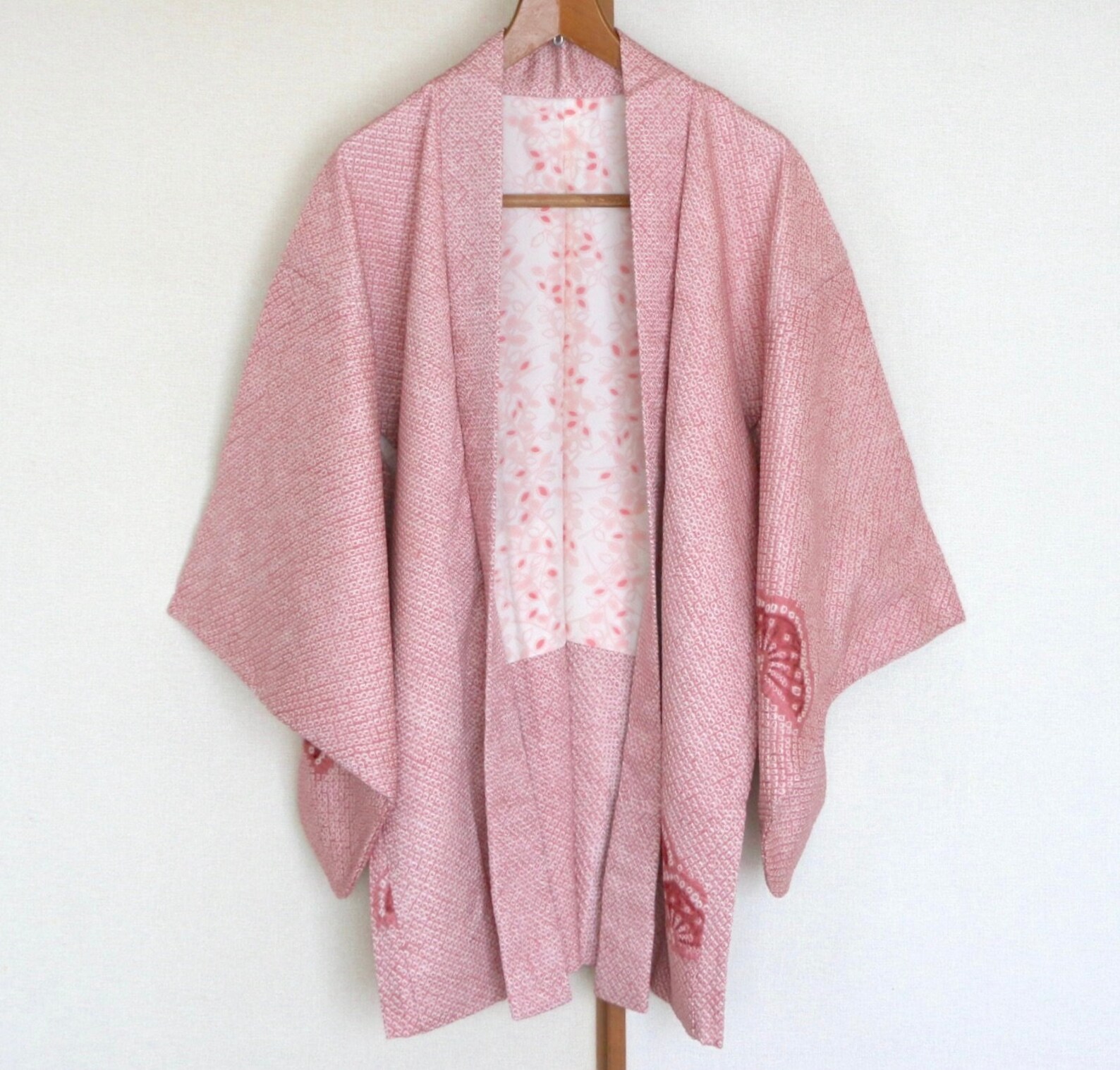 Vintage Japanese kimono Jacket /// Pink Kimono Haori silk Etsy