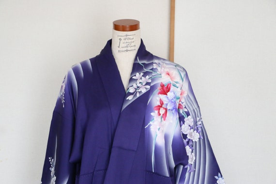 KW-215 Vintage Blue formal Kimono Furisode /// Su… - image 8