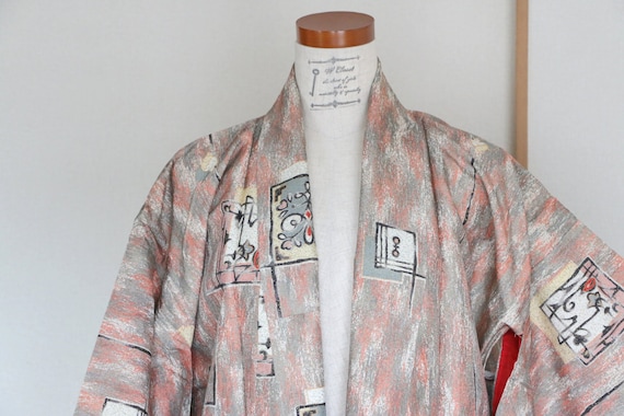 Vintage Japanese Kimono /// Robe, Abstract pattern