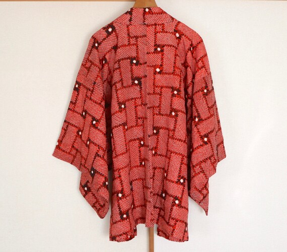 20-109 Vintage Japanese kimono Jacket /// Check R… - image 5