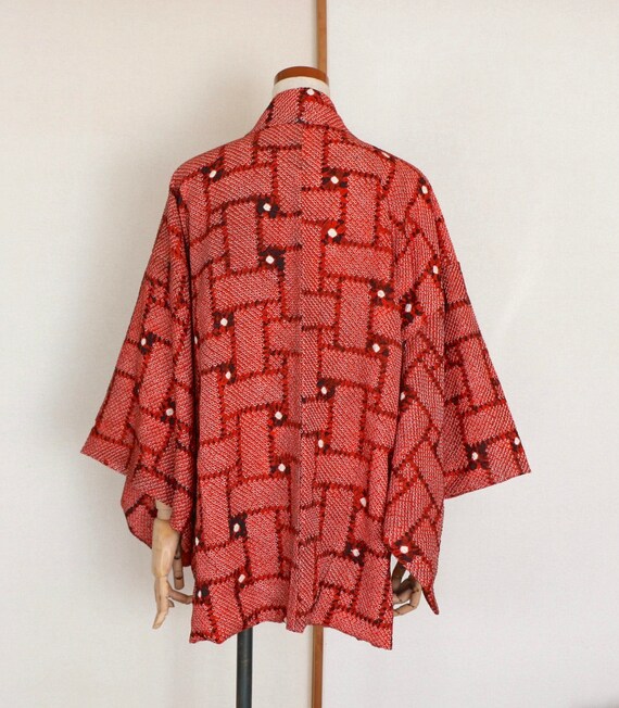 20-109 Vintage Japanese kimono Jacket /// Check R… - image 8