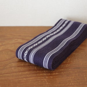 2RK-02 Vintage Men Blue cotton Obi, Japanese indigo blue Obi, Blue cotton belt, Kimono Belt, blue cotton belt, woven cotton Obi, Navy belt