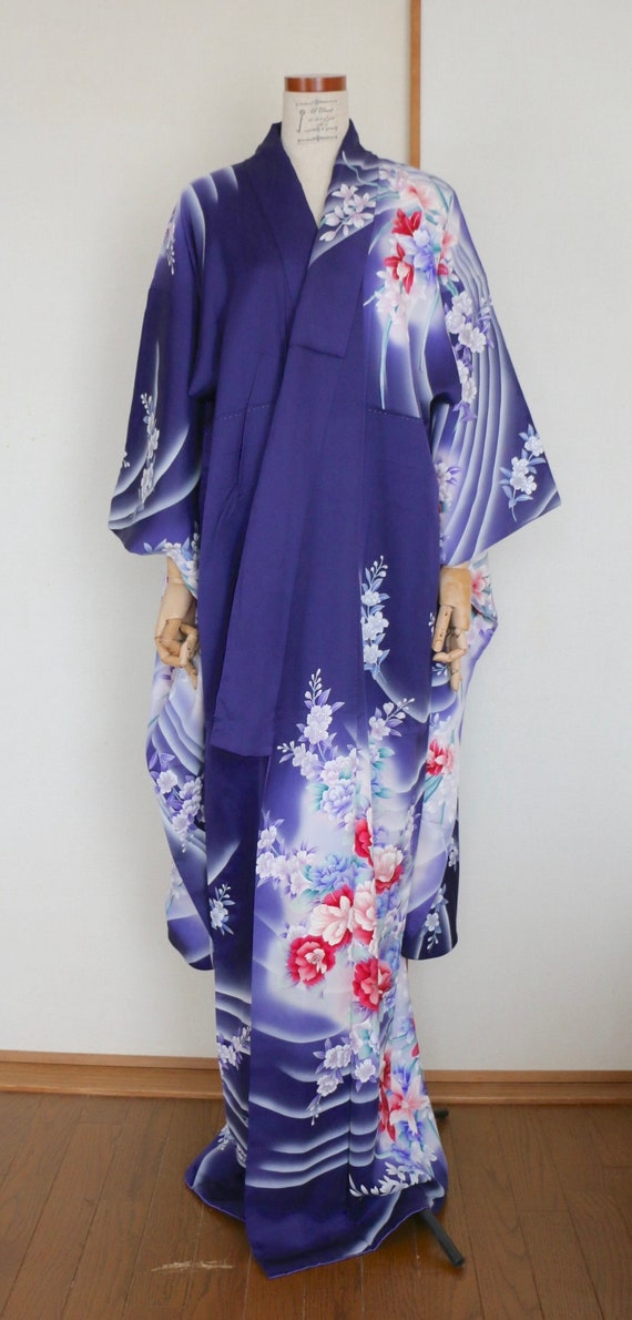 KW-215 Vintage Blue formal Kimono Furisode /// Su… - image 4