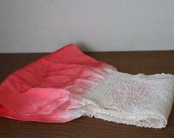 19-06 Vintage Japanese Silk Obiage // Pink, Silk scarf, Kimono scarf, pink silk scarf, pink silk sash, Vintage Pink Silk sash, Shibori shawl