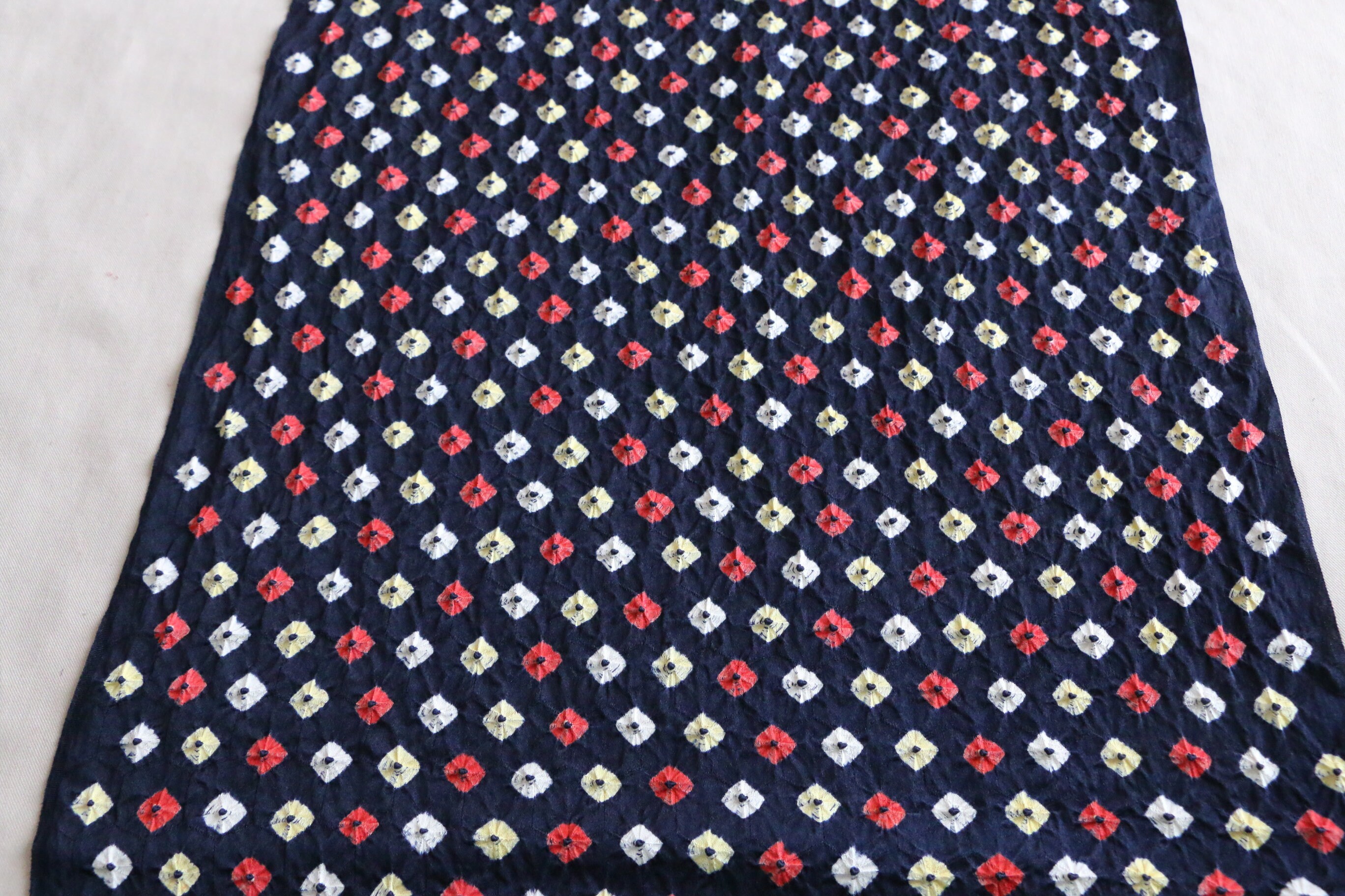アンティーク　生地　反物 H-16D Vintage Japanese Kimono Fabric /// Black Silk Fabric