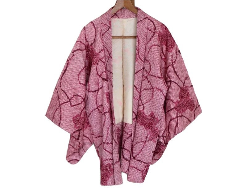 20-32 Vintage Japanese kimono Jacket /// Haori, Purple Haori, Japanese Haori, Shibori Kimono Jacket, Purple Shibori, Japanese Jacket, Haori image 7