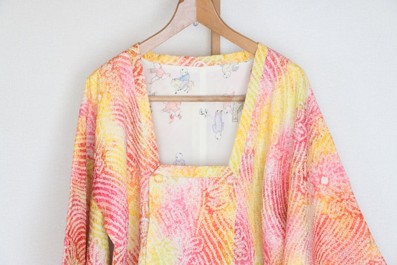 Vintage Kimono Coat /// Red kimono coat, Michiyuki