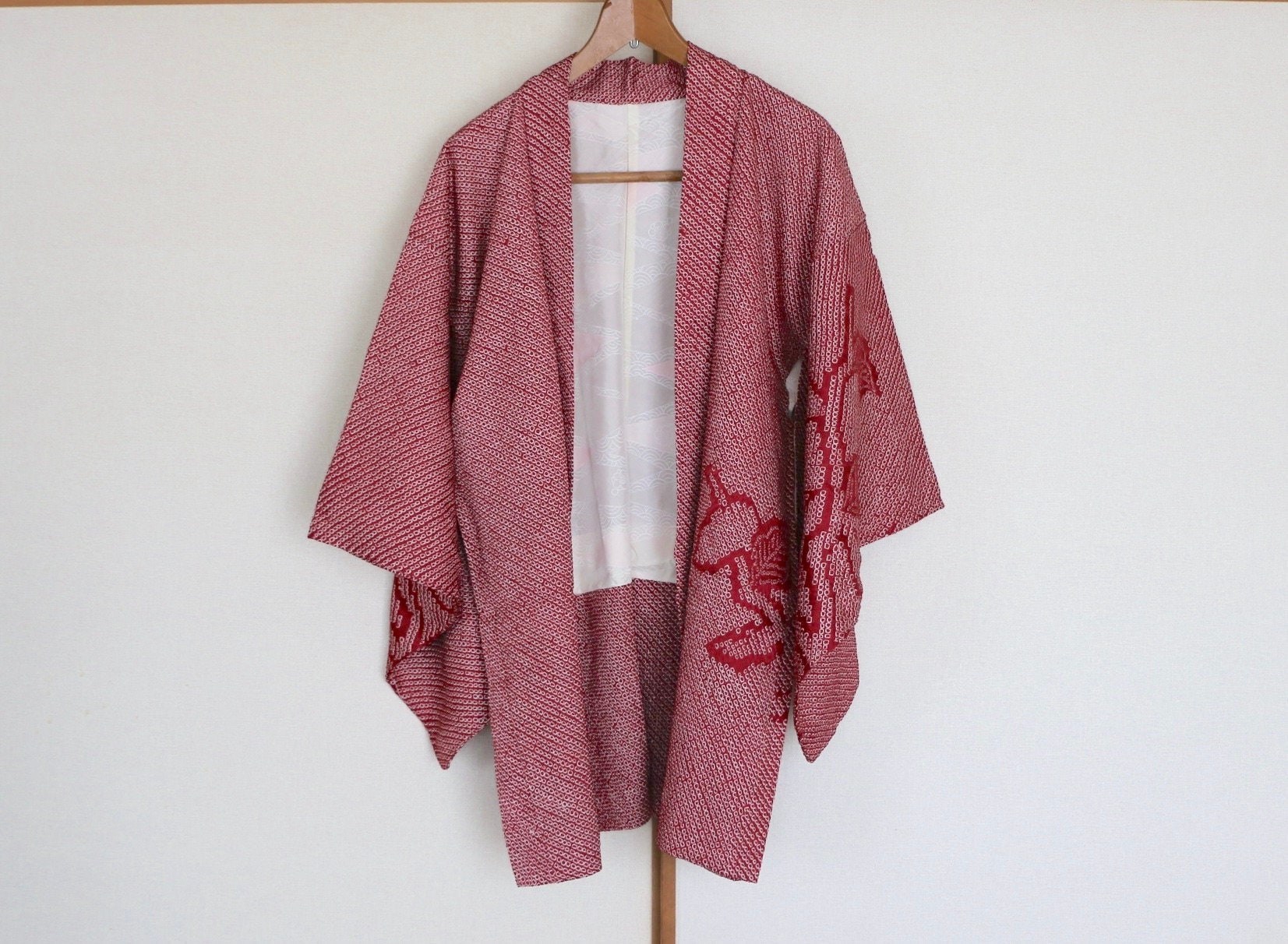 Vintage Japanese Kimono Jacket /// Haori Silk Shibori Jacket - Etsy