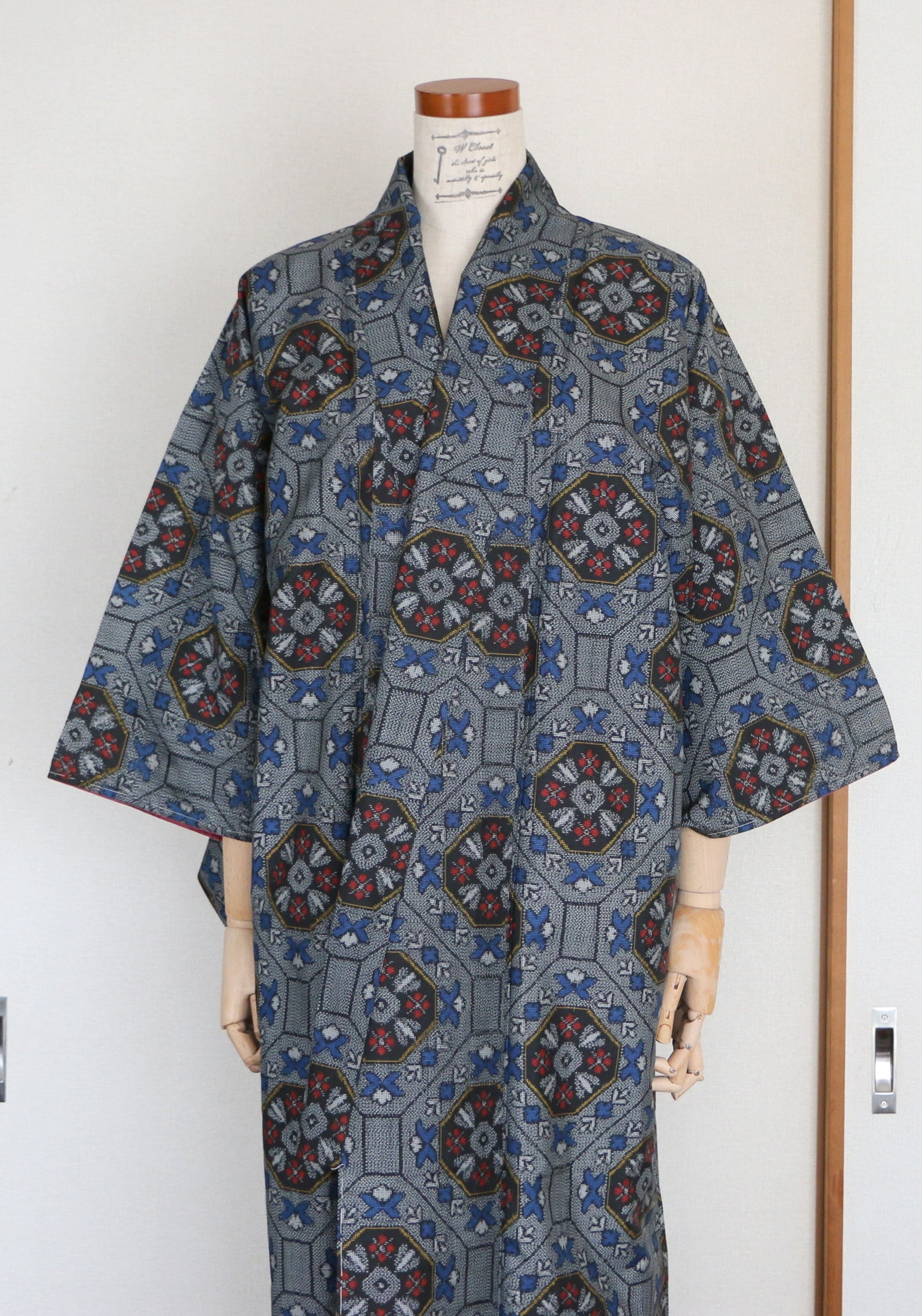Vintage Japanese Kimono /// Tsumugi Gray Kimono Japanese | Etsy