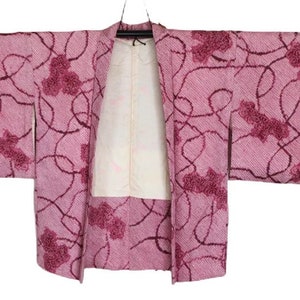 20-32 Vintage Japanese kimono Jacket /// Haori, Purple Haori, Japanese Haori, Shibori Kimono Jacket, Purple Shibori, Japanese Jacket, Haori image 1