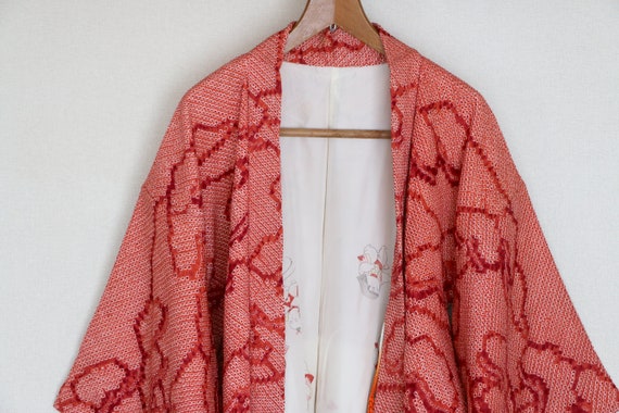 Vintage Japanese Kimono /// Kimono, Red Kimono, Vi