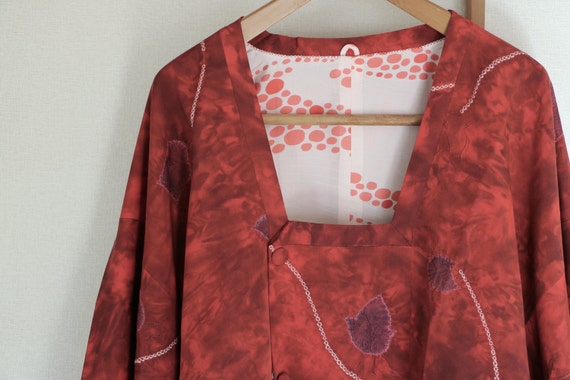 Vintage Kimono Coat, Red tie dye coat, Vintage Jap