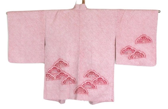 2030 Vintage Japanese kimono Jacket /// Pink silk… - image 1