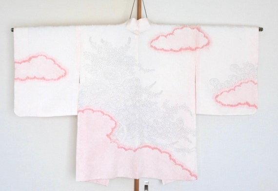 Vintage Japanese kimono Jacket /// Haori, ivory H