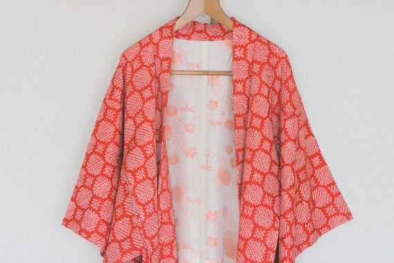 Vintage Japanese kimono Jacket /// Haori, Silk Sh