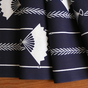 YF20-08 Navy cotton fabric /// vintage Japanese cotton fabric, indigo fabric, vintage indigo cotton, navy fabric, Yukata fabric