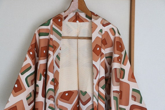 Vintage Japanese kimono Jacket /// Haori, brown s