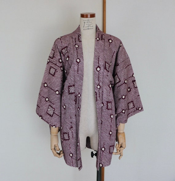21-104 Vintage Japanese kimono Jacket /// Purple … - image 8