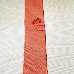 FA-48 Vintage Reddish orange Silk Shibori Kimono Fabric /// Reddish orange Silk kimono fabric, patchwork Japanese fabric, orange shibori