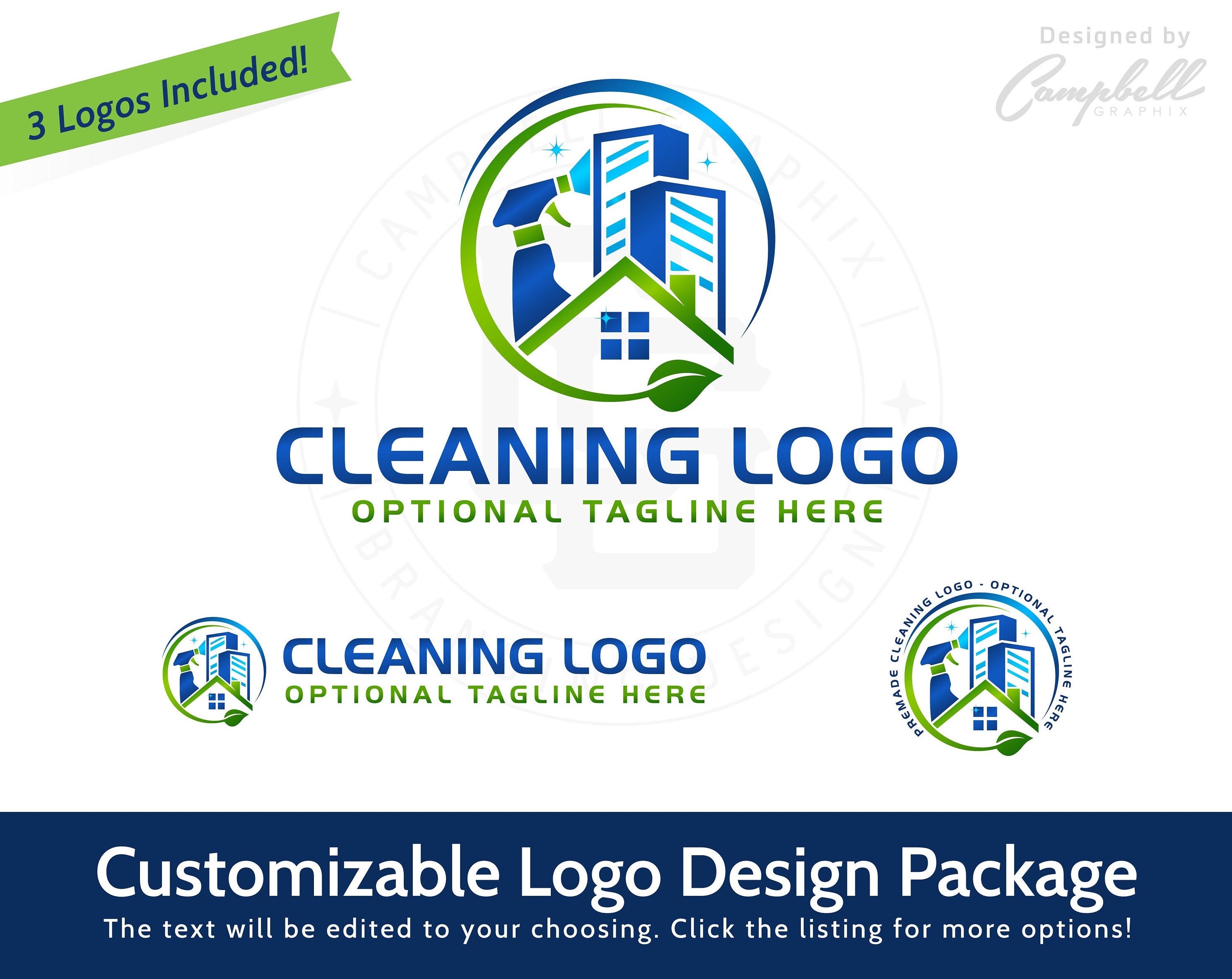 Customizable Logo Cleaning Logo Janitorial Logo This Could Be Your New Logo  - Etsy
