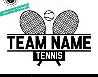 Logotipo de equipo de tenis en formato SVG: Plantilla de diseño personalizable (descarga instantánea) - Compatible con EPS, Cricut, Silhouette y más