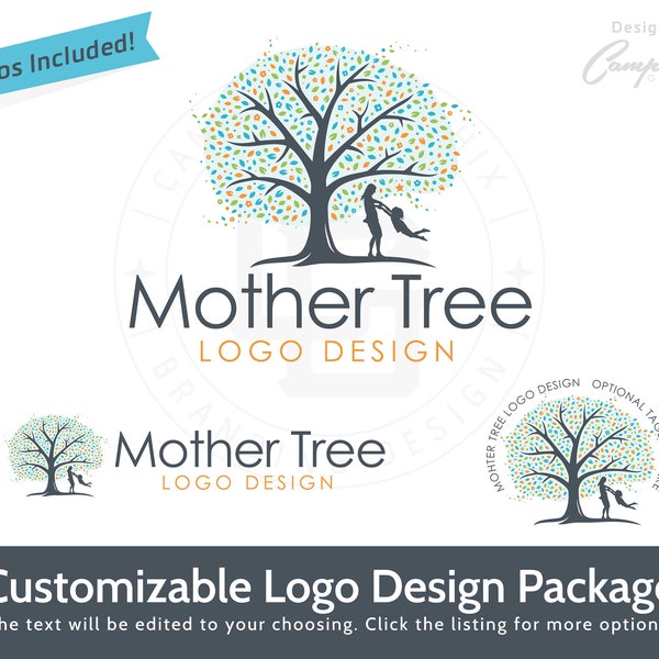 Logo personnalisable - création de logo - logo de photographie - logo d'arbre - logo maman fille - logo d'entreprise - logo d'association - logo éducation