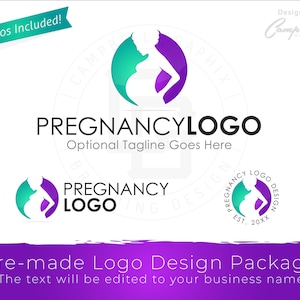 Gotowe logo - Logo ciążowe - Logo niemowlęce - Logo kobiece - Logo ciężarne - Zestaw do brandingu