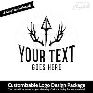 Hunting Logo - Customized by the artist for you! - Wild Logo - Arrow Logo - Antlers Logo - Bow Hunting Logo
