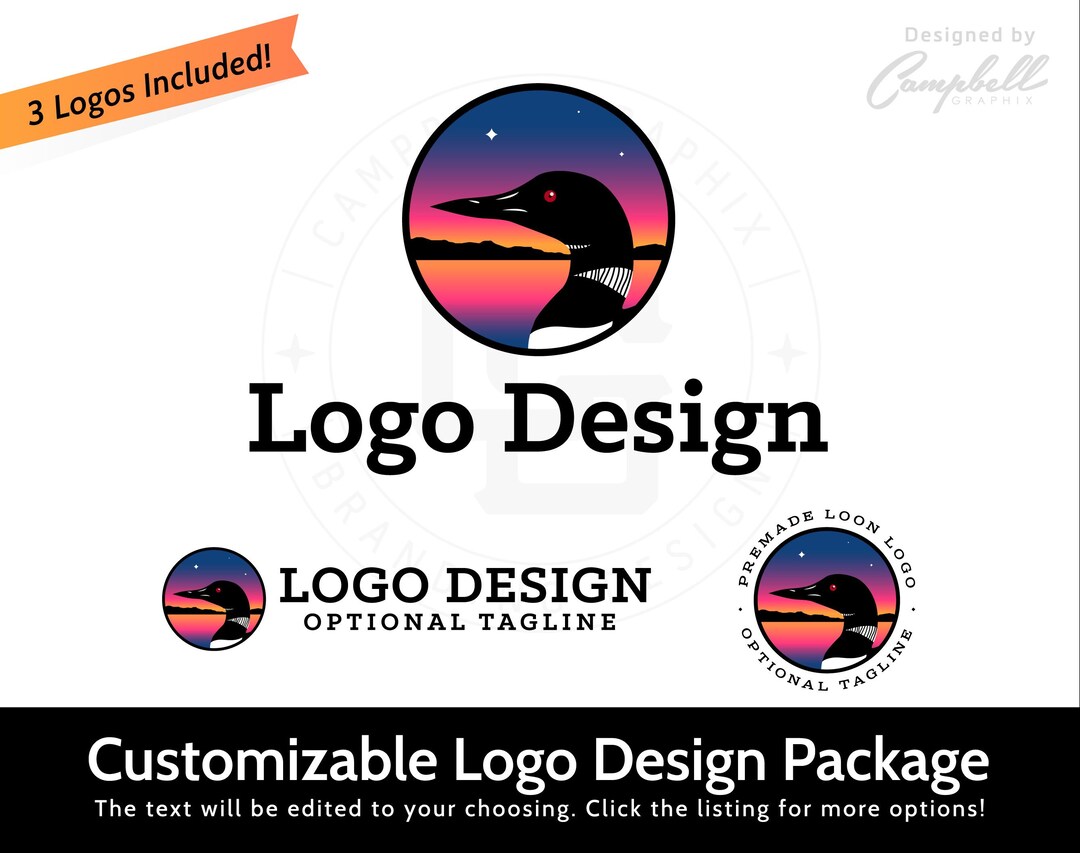 Customizable Loon Logo Design: Personalized by the Artist for You - Etsy