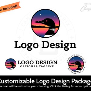 Loon Logo - Customized by the artist for you! - Wilderness Logo - Lake Logo - Wild Logo - Conservation Logo