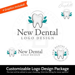 Personalisierbares Logo - Dentist Logo - Zahnarzt Logo - Zahn Logo - Blumen Logo - Dentist Logo - Individuell vom Künstler für Sie!