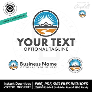 Mountain Logo - DIY Logo Design Templates - Instant Download - SVG, Vector Files, Cricut, Canva Files