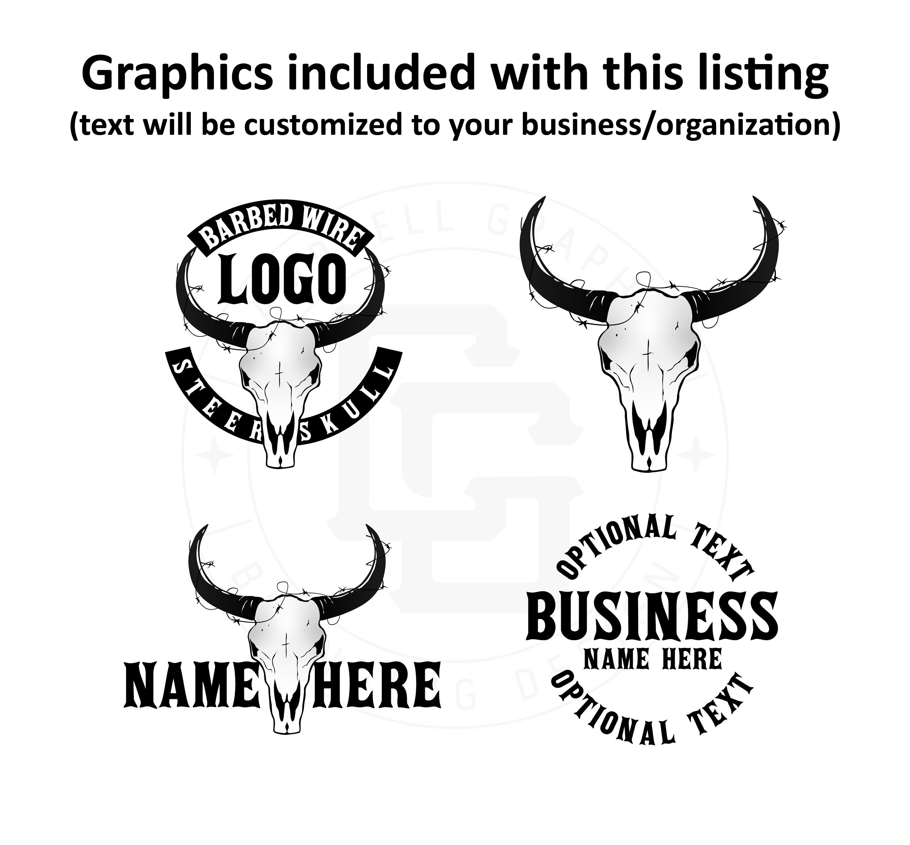 Customizable Logo Ranch Logo Steer Logo Bull Logo Skull Logo Customized ...