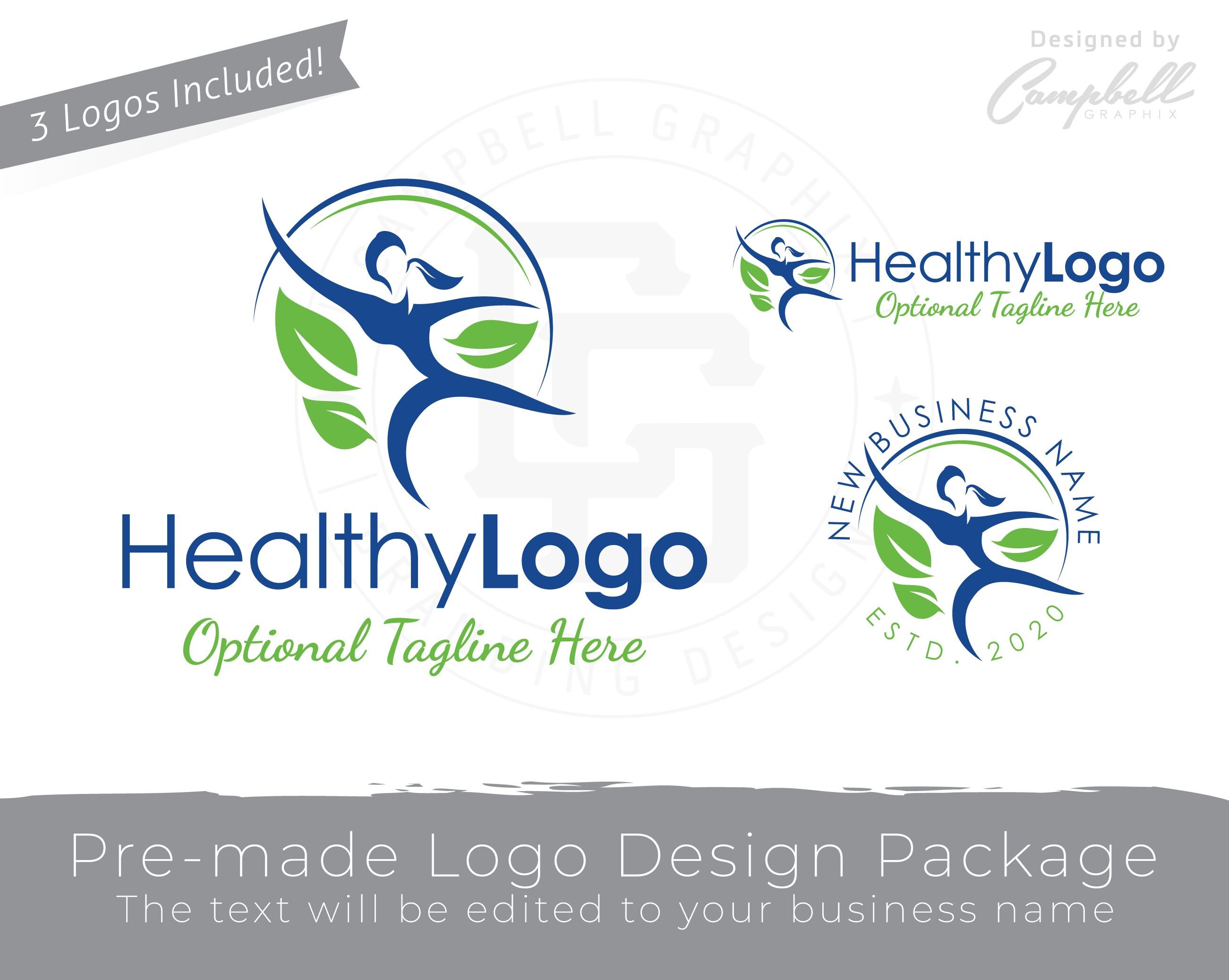Premade Logo Fitness Logo Woman Logo Healthy Logo Etsy Premade Logo Fitness Logo Woman Logo Healthy Logo Etsy