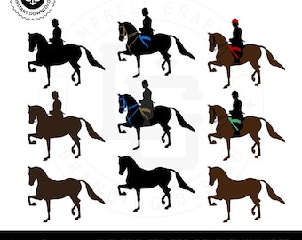 Show Horse Silhouettes: Ready-To-Use Vector Art Design for Cricut, Silhouette, and More (Instant Download)