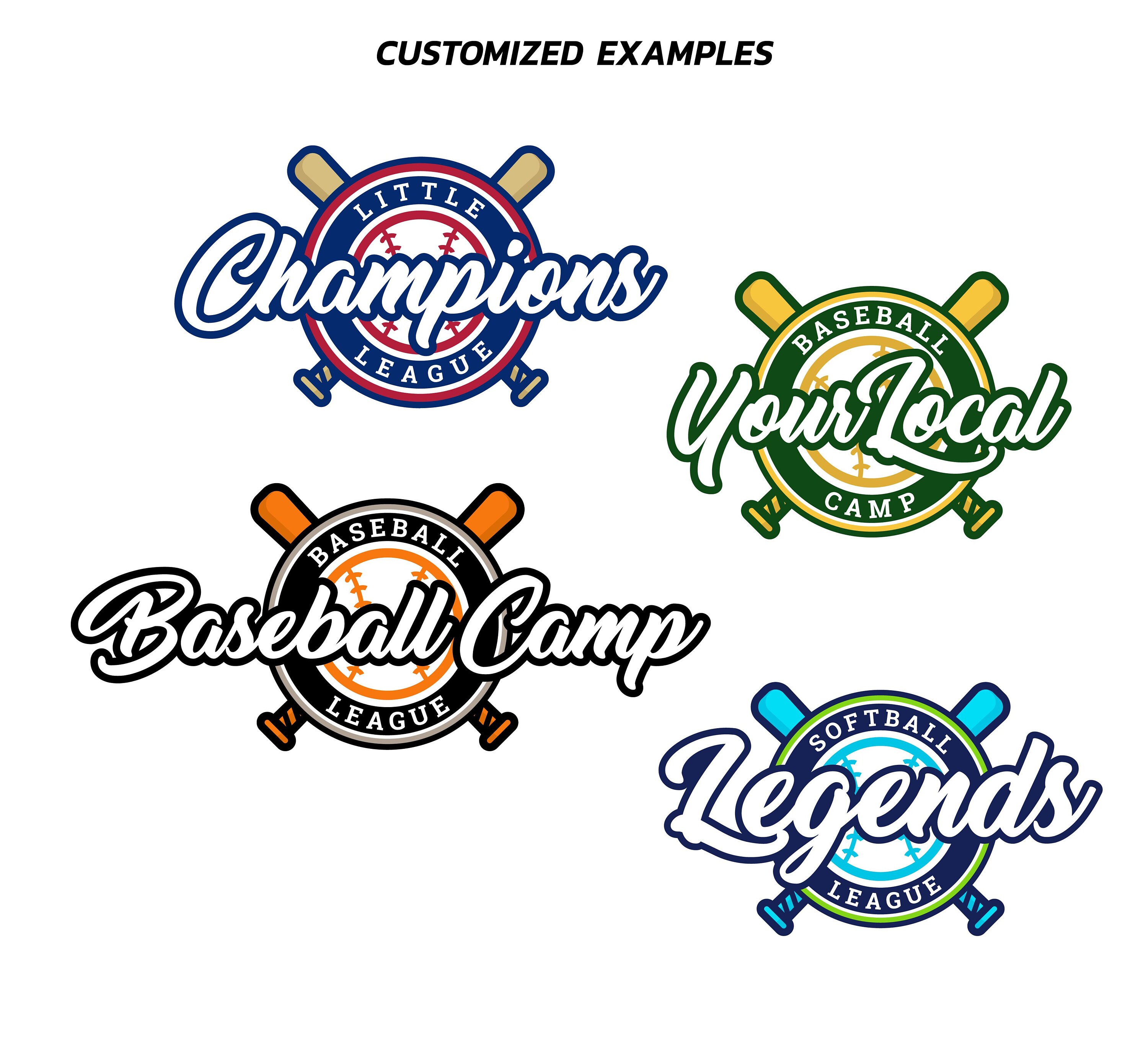 Customizable Logo Design Little League Logo Tee Ball Logo Softball Logo