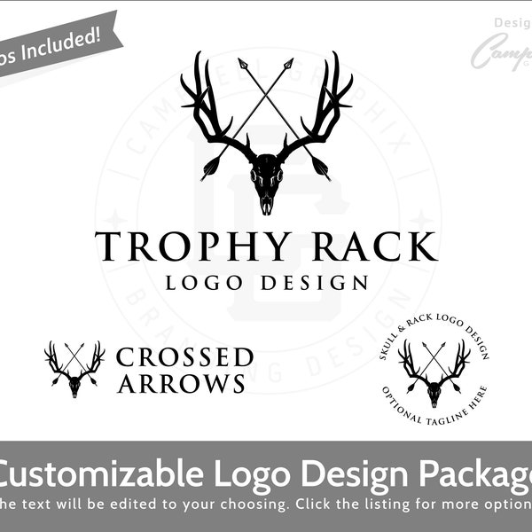 Customizable Logo - Hunting Logo - Buck Logo - Elk Logo - Bow Hunting Logo - Big Game Logo