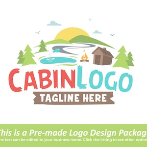 Kids Camping Logo - Customized by the artist for you! - Cabin Logo - Camping Logo - Hiking Logo - Nature Logo