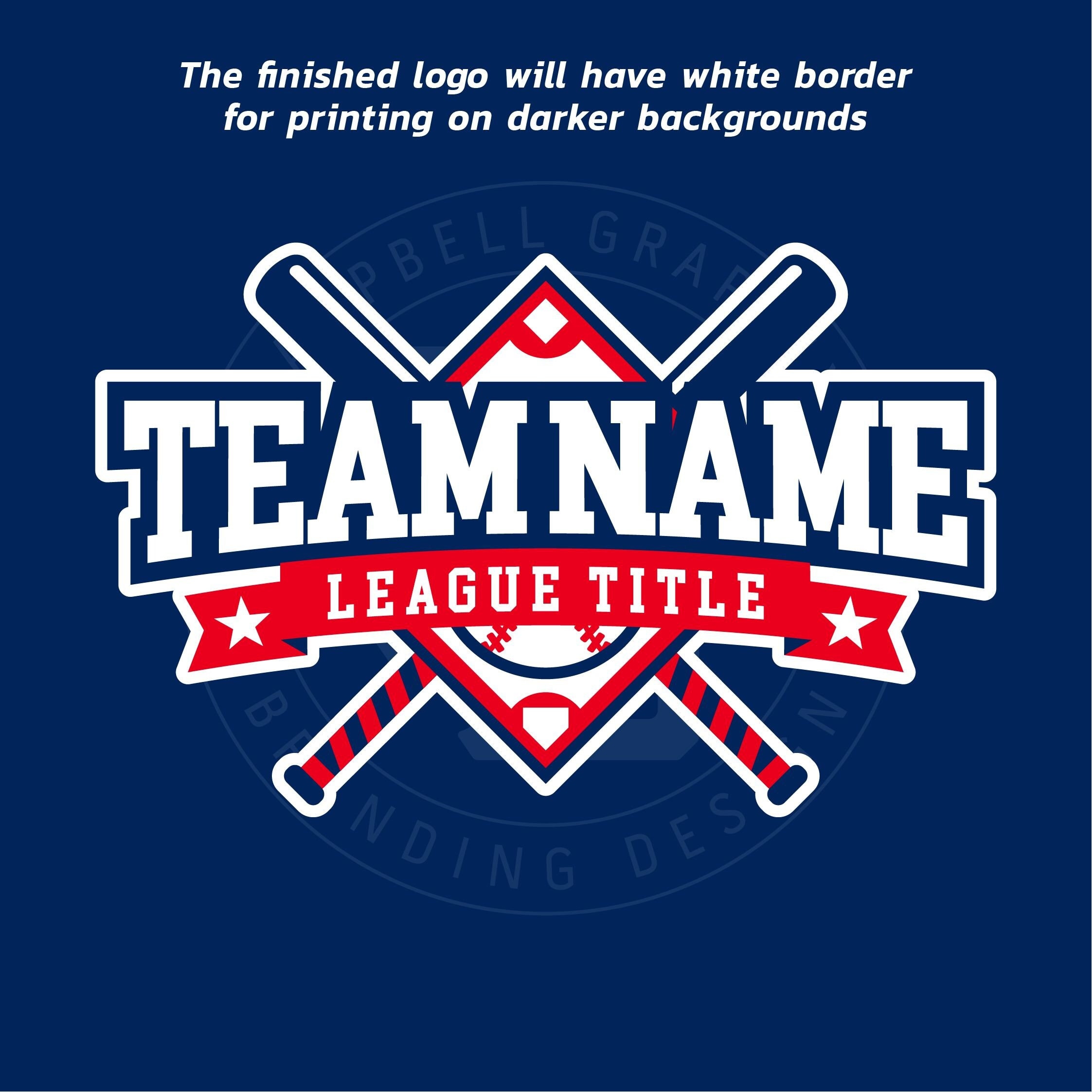 Customizable Baseball Team Logo Design: Personalized by the Artist for ...