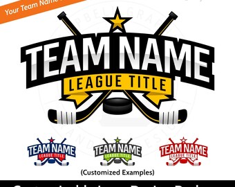 Customizable Hockey Team Logo Design: Personalized by the Artist for You
