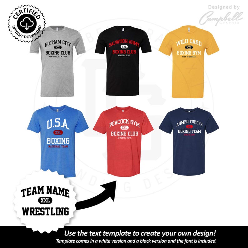 Boxing Team Logo SVG: Editable Text DIY Design (digital Download) - Etsy
