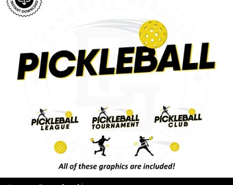 Pickleball Graphics Bundle: Ready-To-Use Vector Art Files - SVG, EPS, Cricut, Silhouette, and More (Instant Download)