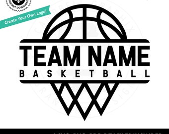 Basketball Team Logo SVG: DIY Customizable Vector Template Files for Cricut, Silhouette, and More (Instant Download)