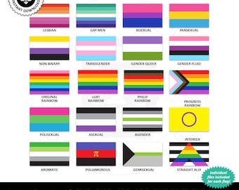Pakiet flag LGBTQ: Gotowa do użycia grafika wektorowa – pliki SVG, EPS, Cricut, Silhouette (do natychmiastowego pobrania)