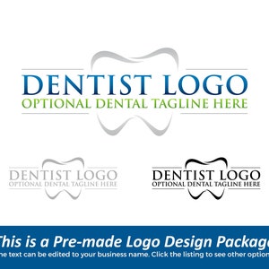 Dental Logo Design - Customized by the artist for you! - Tooth Logo - Teeth Logo - Dentist Logo