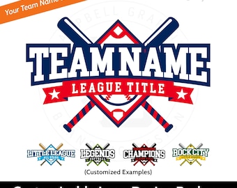 Personalisierbares Logo Design - Baseball Logo - Softball Logo - Little League Logo - Tee Ball Logo - Individuell vom Künstler für Dich!